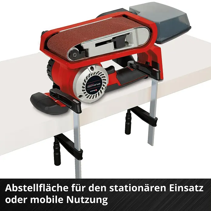 Einhell Professional Power X-Change 18V Akku-Bandschleifer TP-BS 18/457 Lo BL - Solo - 18 V, Ohne Akku, Bandgeschwindigkeit: 120 m/min - 250 m/min - Tischbandschleifer für stationären oder mobilen Einsatz.