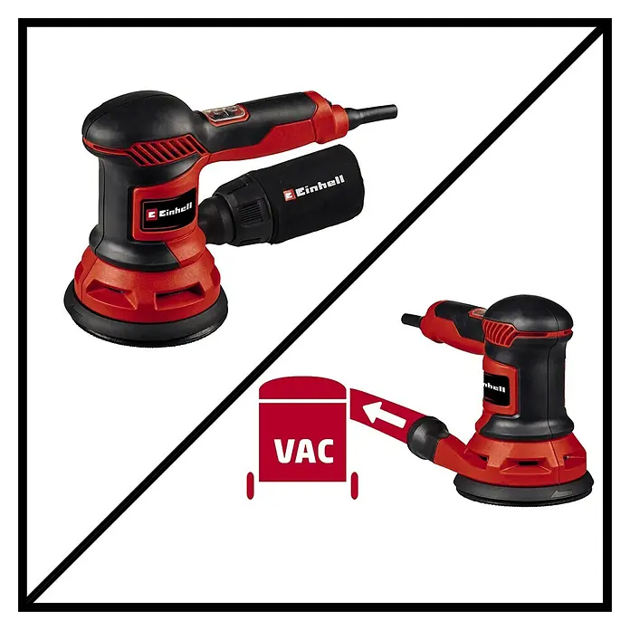 Einhell Classic Elektro-Exzenterschleifer TC-RS 425 E - 425 W, Durchmesser Schleifteller: 125 mm - Einhell Exzenterschleifer: Kompaktes Elektrowerkzeug für feine Schleifarbeiten, mit Staubabsaugung für sauberes Arbeiten.