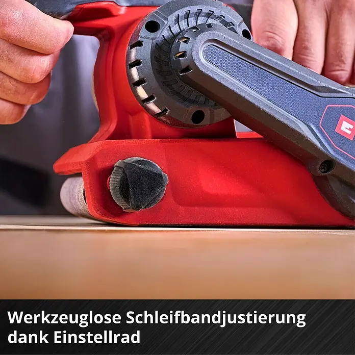 Einhell Professional Power X-Change 18V Akku-Bandschleifer TP-BS 18/457 Lo BL - Solo - 18 V, Ohne Akku, Bandgeschwindigkeit: 120 m/min - 250 m/min - Werkzeuglose Schleifbandjustierung mit dem Einhell Bandschleifer für präzises Arbeiten.
