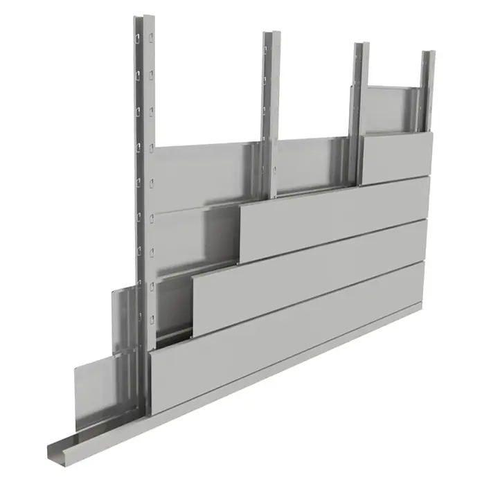 Telluria Metallgerätehaus Classico 2721 - Außenmaß inkl. Dachüberstand (B x T): 288 x 228 cm, Stahl, Anthrazit, Ohne Set - Ansicht eines modularen Schachtsystems in Grau, das sich ideal für Bau- und Ingenieurprojekte eignet.
