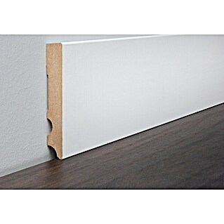 LOGOCLIC Sockelleiste Weiß (260 cm x 17 mm x 100 mm, MDF, Weiß, Gerade)