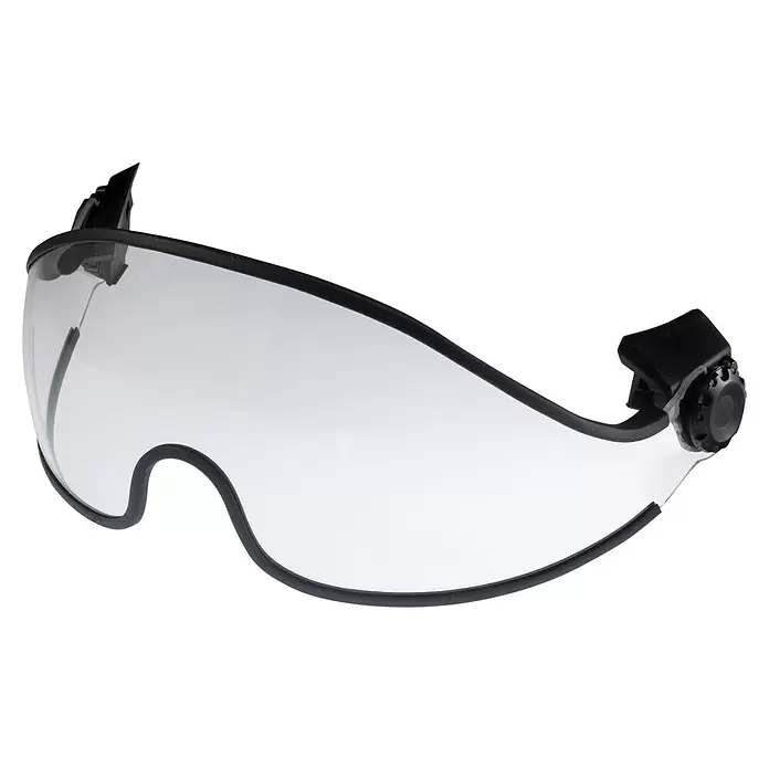 OX-ON Visier Camp Visor Short - Klar, Passend für: Ox-On Camp Ares Air Pro Schutzhelme - Durchsichtiges Schutzvisier mit schwarzem Rahmen und Seitenhalterungen.