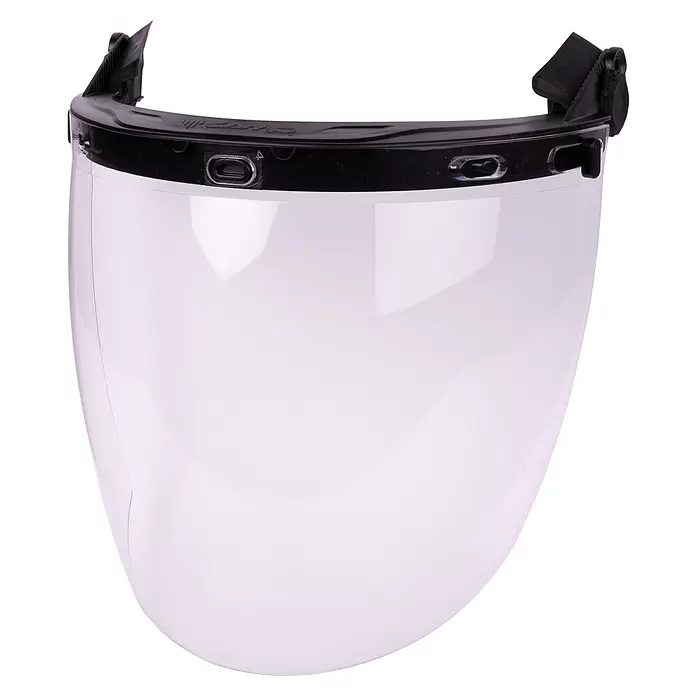 OX-ON Visier Camp Visor Long - Material: Kunststoff, Passend für: Ox-On Camp Ares Air Pro Schutzhelme, Polycarbonat - Klares Schutzvisier mit schwarzem Kopfband, für Sicherheit und klare Sicht.
