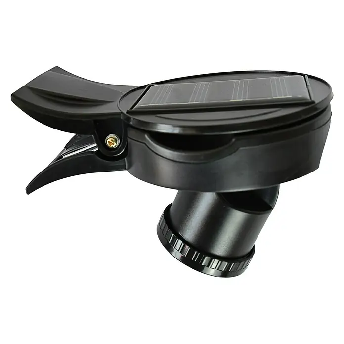 BAUHAUS Proyector LED solar Clip - Negro, L x An x Al: 16,5 x 10,4 x 6,4 cm, IP44 - Luz con clip de energía solar en negro. Versátil, ideal para uso en exteriores gracias a su panel solar.