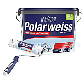 SCHÖNER WOHNEN-Farbe Renovier-Set Polarweiß mit Profi-Roller (2 -tlg., Weiß)