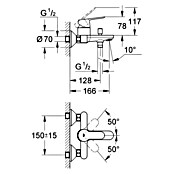 Grohe BauEdge Badewannenarmatur (Chrom, Glänzend)