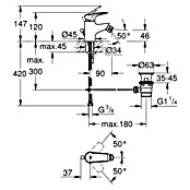 Grohe BauFlow Bidetarmatur (Chrom, Glänzend)