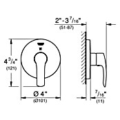 Grohe Eurosmart UP-Brausearmatur (Anzahl Absperrventile: 2 Stk., Chrom, Glänzend) | BAUHAUS