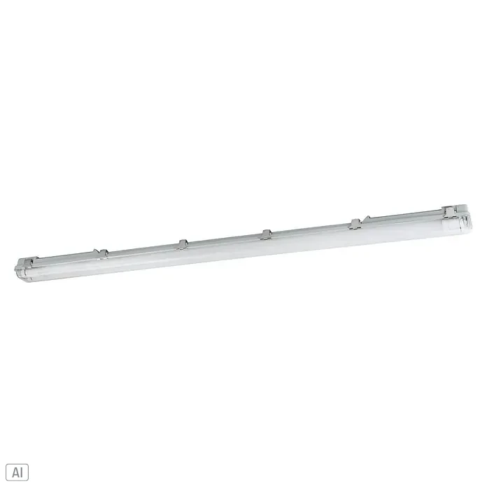 Eglo Wand- & Deckenleuchte Expert Basic Plus - 15 W - Eine lange, schlanke LED-Leuchtstofflampe mit einer robusten, grauen Halterung für eine sichere Befestigung an Decken oder Wänden.
