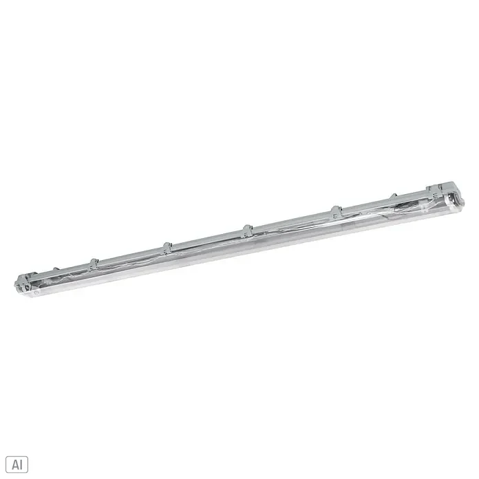 Eglo Wand- & Deckenleuchte Expert Basic - 23 W, Neutralweiß, 5.200 lm, 155,8 x 9,9 x 5,6 cm - Bild einer LED-Feuchtraumleuchte, die sich ideal für Umgebungen mit hoher Luftfeuchtigkeit eignet. Die Lampe ist robust und langlebig.