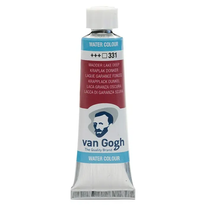 Talens Van Gogh Acuarela - Laca granza oscuro, 10 ml, Tubo - Imagen de un tubo de pintura de acuarela Van Gogh, tono Madder Lake Deep.