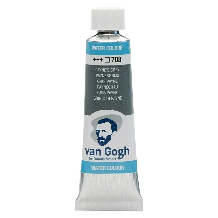 Talens Van Gogh Acuarela - Gris payne, 10 ml, Tubo - Pintura de acuarela Van Gogh en "Payne's Grey". Pintura de alta calidad para artistas y aficionados, ideal para obras vibrantes y duraderas.