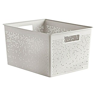 Tatay Bohol Cesta para baño (L x An x Al: 39 x 39 x 21,5 cm, Blanco sky)