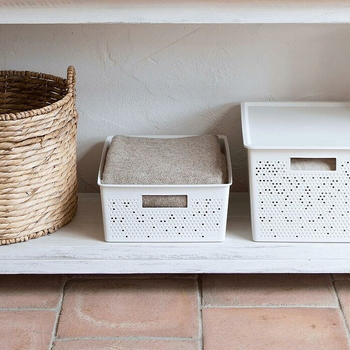 Tatay Bohol Cesta para baño (L x An x Al: 39 x 39 x 13,5 cm, Blanco sky) | BAUHAUS