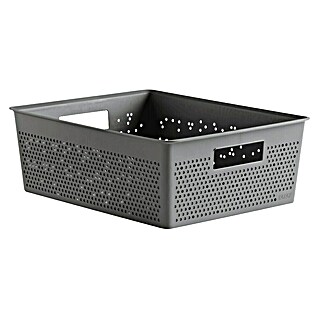 Tatay Bohol Cesta para baño (L x An x Al: 39 x 39 x 13,5 cm, Antracita)