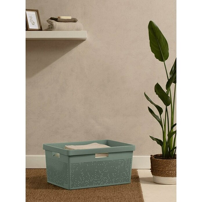 Tatay Bohol Cesta para baño (L x An x Al: 36 x 52,5 x 26 cm, Verde sage) | BAUHAUS