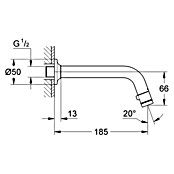 Grohe Waschtischarmatur Universal (Wandmontage, Chrom, Glänzend, Ausladung Armatur: 185 mm) | BAUHAUS