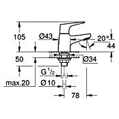 Grohe BauFlow Kaltwasser-Standventil XS-Size (Chrom, Glänzend)