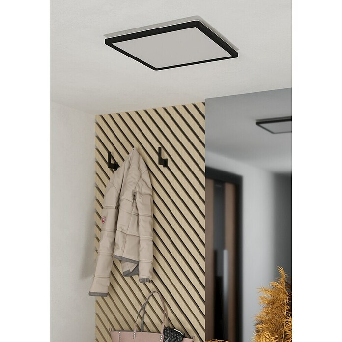 Eglo LED-Deckenleuchte Minerario (20,2 W, L x B x H: 39 x 39 x 3 cm, Schwarz, Warmweiß) | BAUHAUS