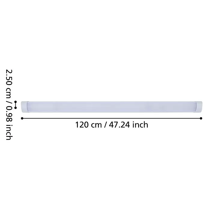 Eglo LED-Unterbauleuchte Sicciarotta - Lichtfarbe: Neutralweiß, 220 V - 240 V, Länge: 120 cm - Weiße lineare LED-Leuchte, 120 cm lang und 2,50 cm breit.