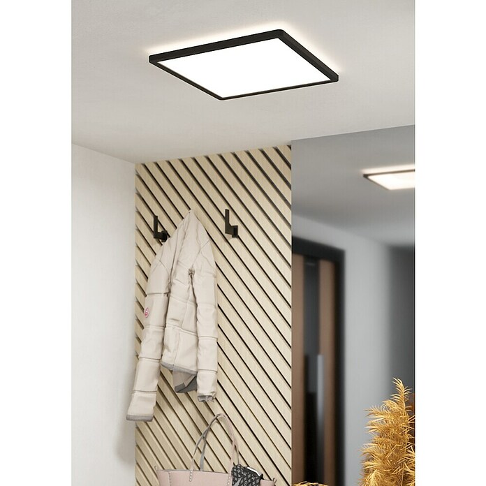 Eglo LED-Deckenleuchte Minerario (20,2 W, L x B x H: 39 x 39 x 3 cm, Schwarz, Warmweiß) | BAUHAUS