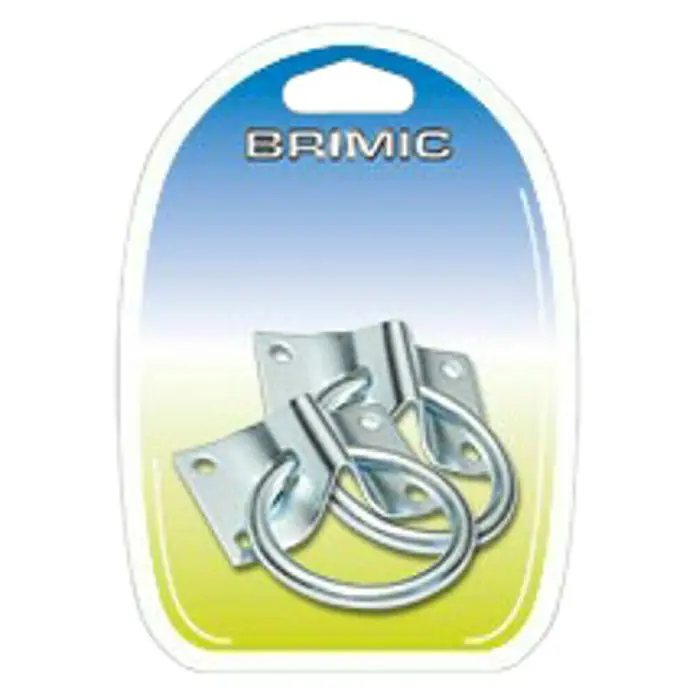 Micel Placa con gancho AP5 - 2 ud. - Imagen de un paquete Brimić con dos anillas de amarre plateadas.