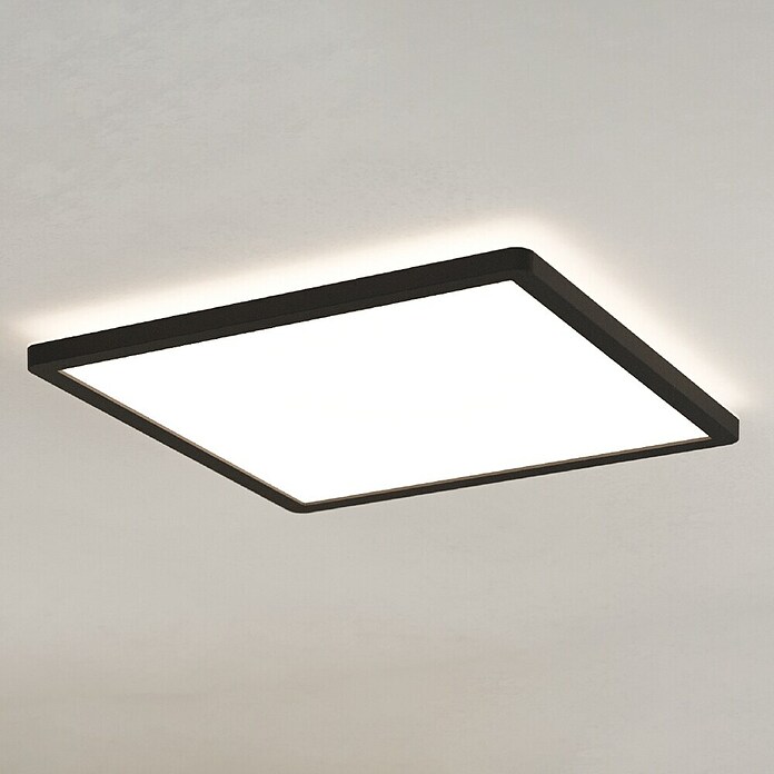 Eglo LED-Deckenleuchte Minerario (20,2 W, L x B x H: 39 x 39 x 3 cm, Schwarz, Warmweiß) | BAUHAUS