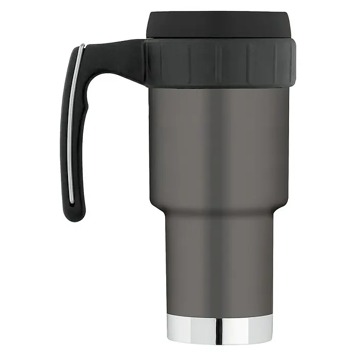 Thermos Thermo-Trinkbecher Work - Anthrazit, 0,59 l - Grauer, isolierter Reisebecher mit schwarzem Deckel und Griff, ideal für unterwegs, hält Getränke warm oder kalt.