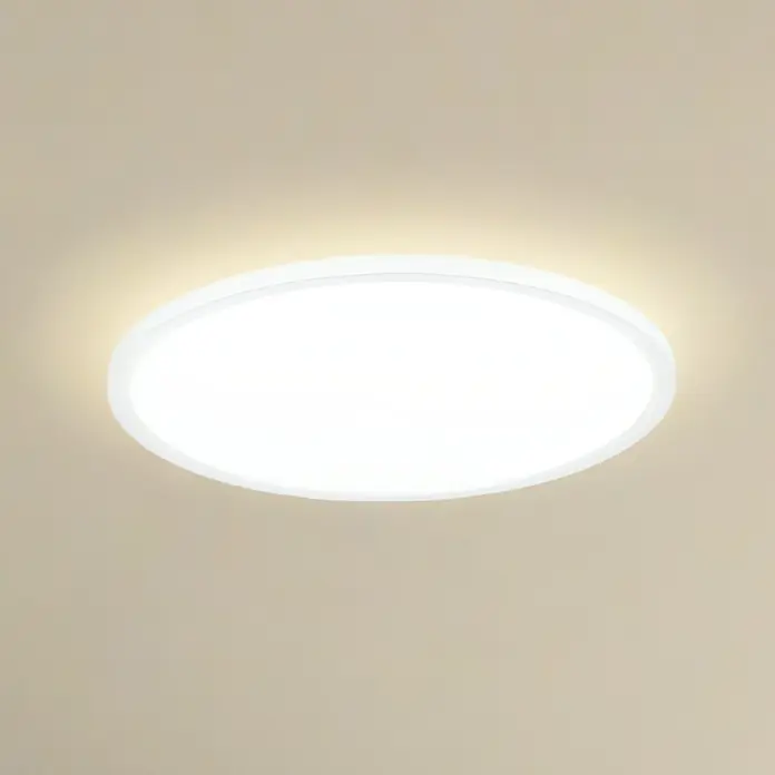Eglo LED-Deckenleuchte Minerario - 20,2 W, Ø x H: 39 x 3 cm, Weiß, Warmweiß - Runde LED-Deckenleuchte mit weißem Rahmen, die ein helles, gleichmäßiges Licht abgibt und eine moderne Atmosphäre schafft.
