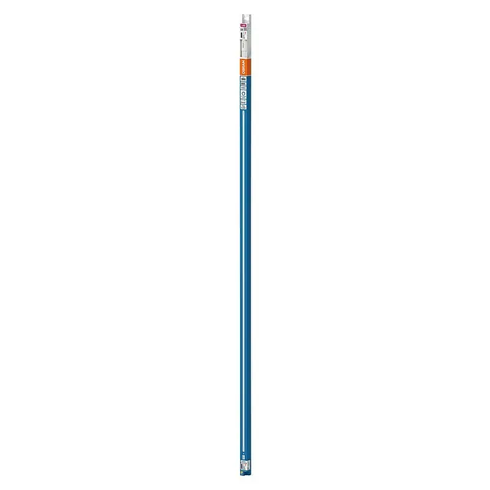 Osram LED-Röhre T8 - Länge: 151,3 cm, Tageslichtweiß, 24 W, 2.800 lm, G13 - Ansicht eines Osram-Produkts mit blauem Hintergrund und weißem Streifen, wodurch die Markenidentität und das Produktdesign hervorgehoben werden.