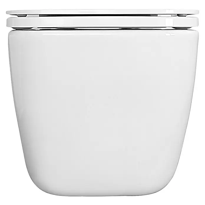 Temtasi Lavita Wand-Dusch-WC - Spülrandlos, Mit schmutzabweisender Glasur, Spülform: Tief, WC Abgang: Waagerecht, Weiß - Weiße, wandhängende Toilette mit geschlossenem Deckel, die ein modernes und platzsparendes Design für das Badezimmer bietet.