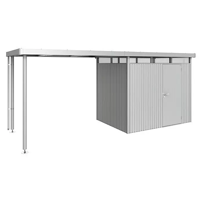 Biohort HighLine Seitendach H2 - Passend für: Biohort Gerätehaus HighLine H2, Silber Metallic, 2,75 x 1,95 m - Linke Seitenansicht