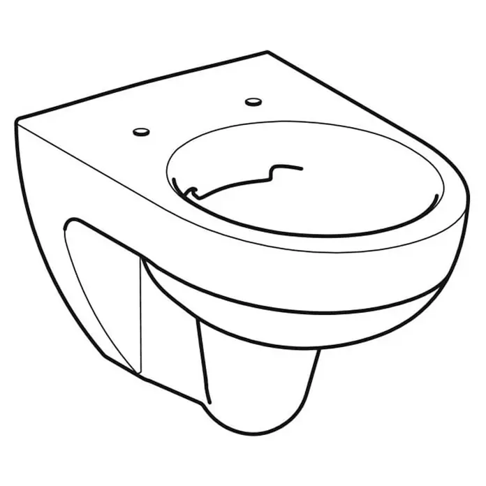 Geberit Renova Wand-WC - Spülrandlos, Ohne Spezialglasur, Spülform: Tief, WC Abgang: Waagerecht, Weiß - Wandhängendes WC in sauberem Design mit sanften Rundungen für moderne Badezimmer. Die Sanitärkeramik ist pflegeleicht und langlebig.