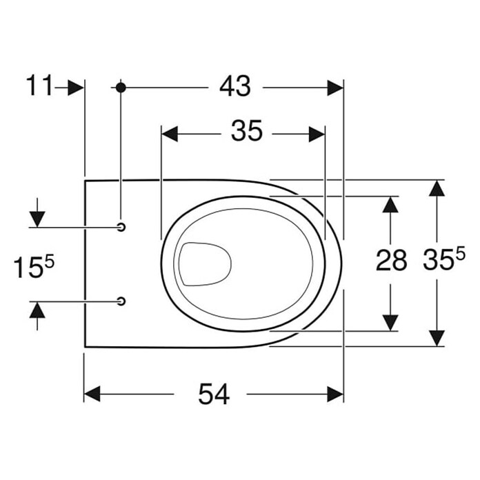 203050WC     RENOVA NR.1 PLAN ,RIMFREE  KERAMAG