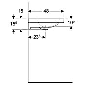 Geberit iCon Light Waschtisch (75 x 48 cm, Mit schmutzabweisender Glasur, Hahnloch: Ohne, Mit Überlauf, Weiß) | BAUHAUS