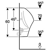 Geberit Renova Urinal (Unbeschichtet, Zulauf: Oben, Absaugspülung, Farbe: Weiß) | BAUHAUS