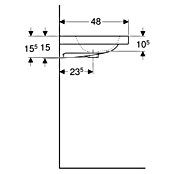 Geberit iCon Light Waschtisch (120 x 48 cm, Mit schmutzabweisender Glasur, Hahnloch: Ohne, Mit Überlauf, Weiß) | BAUHAUS