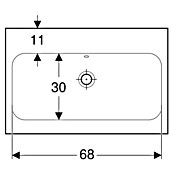 Geberit iCon Light Waschtisch (75 x 48 cm, Ohne Spezialglasur, Hahnloch: Ohne, Mit Überlauf, Weiß) | BAUHAUS