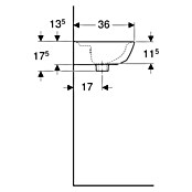 Geberit Renova Waschbecken (B x L: 45 x 36 cm, Mit schmutzabweisender Glasur, Hahnloch: Ohne, Mit Überlauf, Weiß) | BAUHAUS