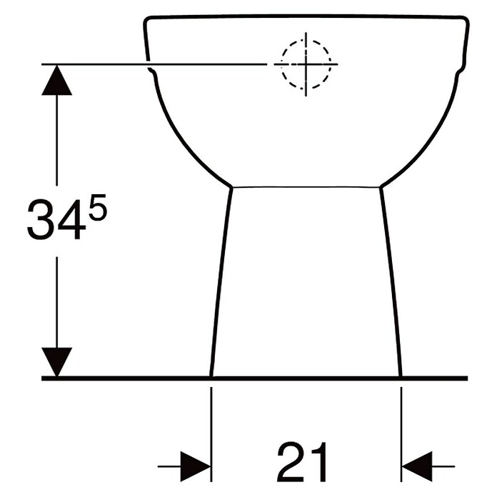 Geberit Renova Stand-WC (Mit Spülrand, Ohne Spezialglasur, Spülform: Tief, WC Abgang: Senkrecht, Weiß) | BAUHAUS