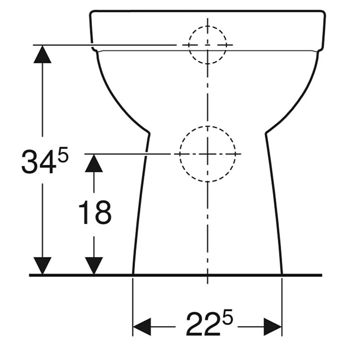 Geberit Renova Stand-WC (Spülrandlos, Ohne Spezialglasur, Spülform: Tief, WC Abgang: Waagerecht, Pergamon) | BAUHAUS