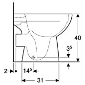 Geberit Renova Stand-WC (Spülrandlos, Ohne Spezialglasur, Spülform: Tief, WC Abgang: Waagerecht, Beige) | BAUHAUS