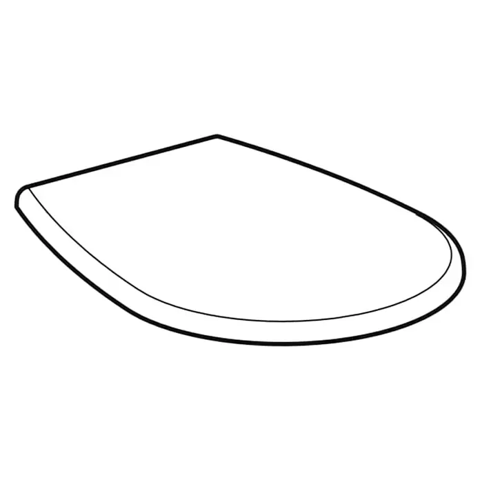 Geberit Renova WC-Sitz - Duroplast, Weiß, Ohne Absenkautomatik, O-Form - Weißer Toilettendeckel mit abgerundeter Vorderseite und gerader Rückseite.