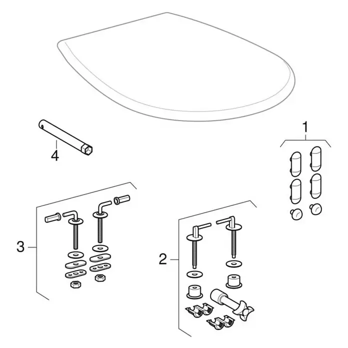 Geberit Renova WC-Sitz - Duroplast, Weiß, Ohne Absenkautomatik, O-Form - Toilettensitz mit zwei Arten von Scharniersets und Befestigungsmaterial, inklusive Inbusschlüssel.