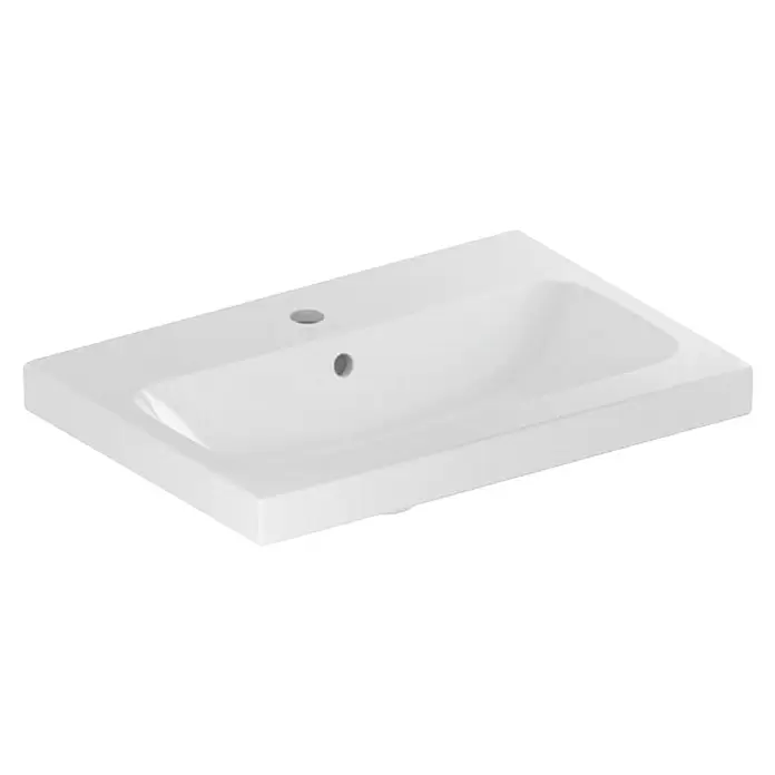 Geberit iCon Light Waschtisch60 x 42 cm, Ohne Spezialglasur, Hahnloch: Mitte, Mit Überlauf, Weiß