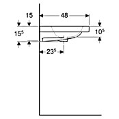 Geberit iCon Light Waschtisch (90 x 48 cm, Mit schmutzabweisender Glasur, Hahnloch: Ohne, Mit Überlauf, Weiß) | BAUHAUS