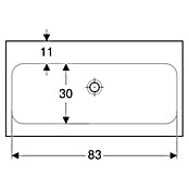 Geberit iCon Light Waschtisch (90 x 48 cm, Ohne Spezialglasur, Hahnloch: Ohne, Ohne Überlauf, Weiß) | BAUHAUS