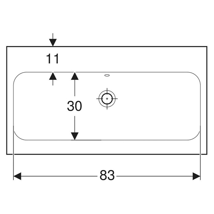 Geberit iCon Light Waschtisch (90 x 48 cm, Ohne Spezialglasur, Hahnloch: Ohne, Mit Überlauf, Weiß) | BAUHAUS