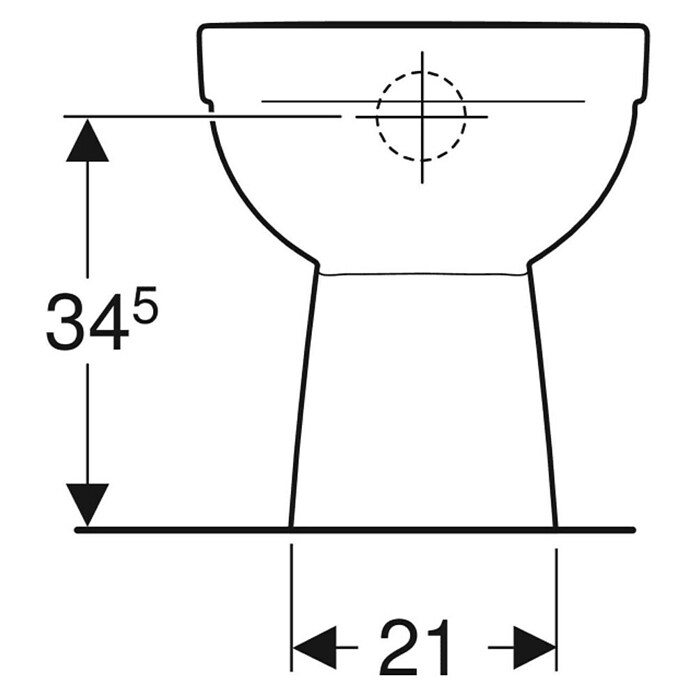 Geberit Renova Stand-WC (Spülrandlos, Ohne Spezialglasur, Spülform: Tief, WC Abgang: Senkrecht, Weiß) | BAUHAUS