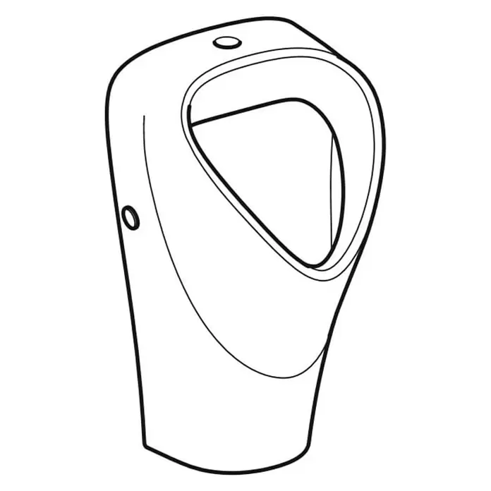 Geberit Renova Urinal - Unbeschichtet, Zulauf: Oben, Absaugspülung, Farbe: Weiß - Modernes, weißes Keramik-Urinal zur Wandmontage.